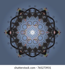 Hand Drawn Christmas Vector illustration. New Year Decorative Snowflakes Background. Winter Snow Flakes Doodles.