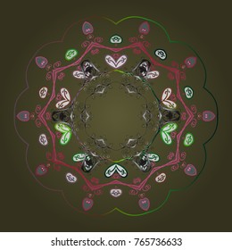 Hand Drawn Christmas Vector illustration. New Year Decorative Snowflakes Background. Winter Snow Flakes Doodles.