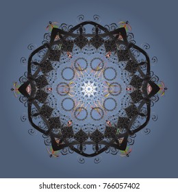 Hand Drawn Christmas Vector illustration. New Year Decorative Snowflakes Background. Winter Snow Flakes Doodles.