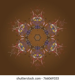 Hand Drawn Christmas Vector illustration. New Year Decorative Snowflakes Background. Winter Snow Flakes Doodles.