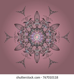 Hand Drawn Christmas Vector illustration. New Year Decorative Snowflakes Background. Winter Snow Flakes Doodles.