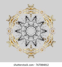 Hand Drawn Christmas Vector illustration. Winter Snow Flakes Doodles.