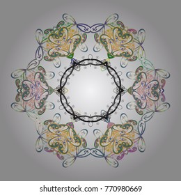 Hand Drawn Christmas Vector illustration. New Year Decorative Snowflakes Background. Winter Snow Flakes Doodles.