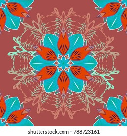 Hand Drawn Christmas Vector illustration. New Year Decorative Snowflakes Background. Winter Snow Flakes Doodles.