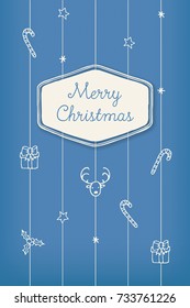 Hand Drawn Christmas Vector Illustrations: Vintage Retro Postcards Designs