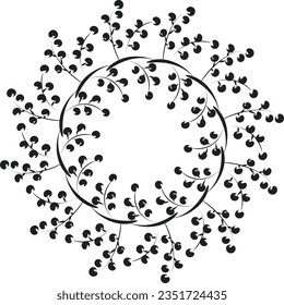 Hand Drawn Christmas Wreath design for print or use as poster, flyer or Invitation card