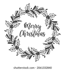 Hand drawn christmas wreath. Vector illustration for greeting cards, christmas invitations and scrapbooking