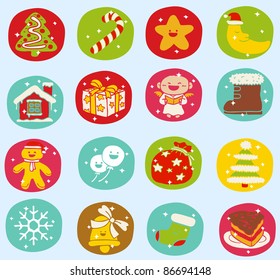 Hand drawn Christmas,Holiday  icon set