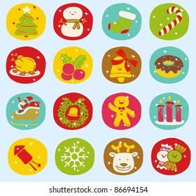 Hand drawn Christmas,Holiday  icon set