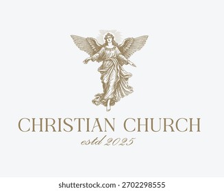 Ilustração do vetor do logotipo da igreja desenhada à mão 