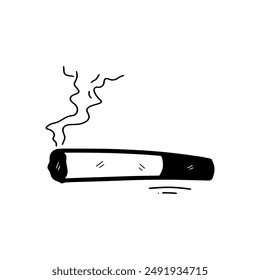 Hand Drawn Cigarette Illustration. Doodle Vector. Isolated on White Background - EPS 10 Vector