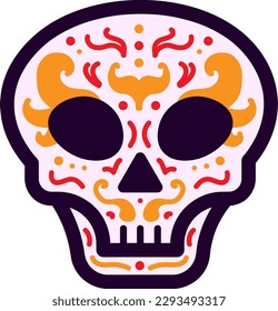 Hand Drawn Cinco De Mayo Skull Vector Illustration