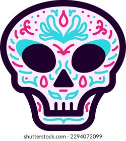 Hand Drawn Cinco De Mayo Skull Vector Illustration