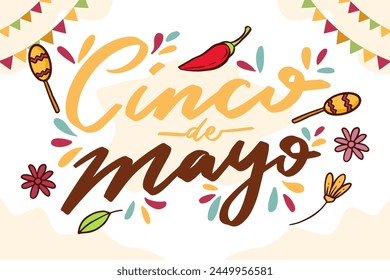 hand drawn cinco de mayo background illustration design