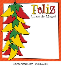Hand Drawn Cinco de Mayo Chili Pepper in vector format.