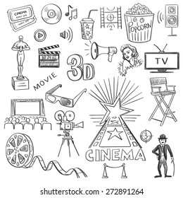 Hand drawn cinema, excellent vector illustration, EPS 10