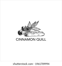 hand drawn cinnamon quills, vector