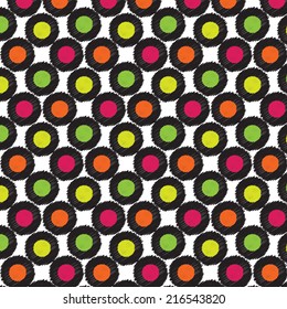 Hand drawn circle abstract background. 