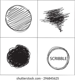 Hand drawn circle banners. Vector illustration.