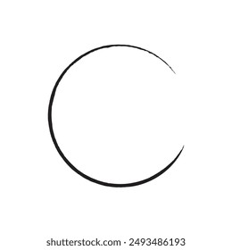 Hand drawn circle brush design element, black paint ink brush strokes. Grunge brush stroke. Dirty brush stroke. Artistic creative shape vector illustration. design eps 10