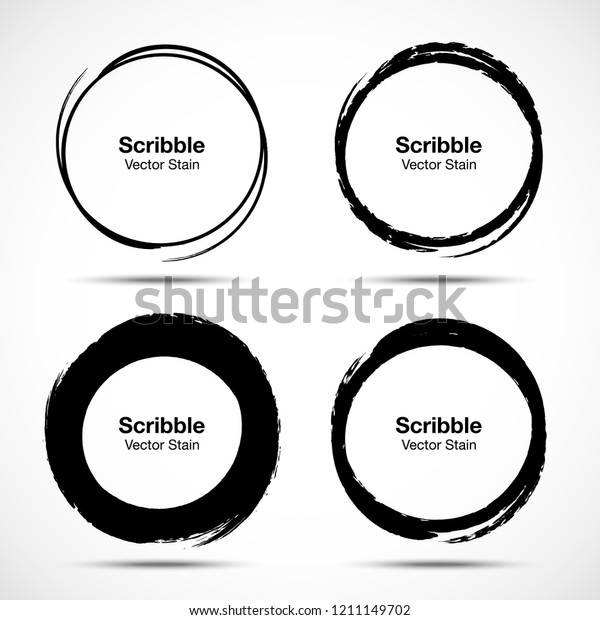 Hand Drawn Circle Brush Sketch Set Stock Vector (Royalty Free