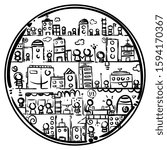 hand drawn circle city surprises