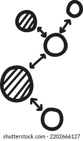 Hand Drawn circle connection graph illustration isolated on background