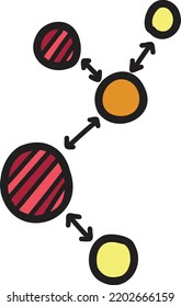 Hand Drawn circle connection graph illustration isolated on background