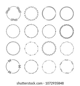 hand drawn circle decoration borders, frames
