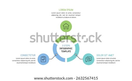 Hand drawn circle diagram with three elements, doodle infographics, vector eps10 illustration