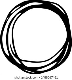 Hand drawn circle doodle icon. Hand drawn black sketch. Sign cartoon symbol. Decoration element. Isolated on white background. Flat design. Vector illustration.
