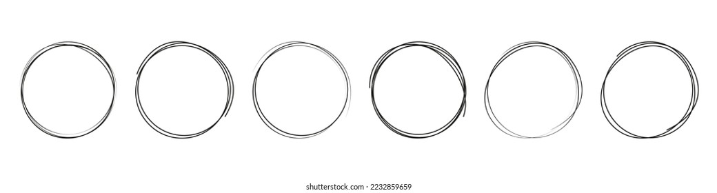 Handgezeichneter Kreis. Doodle-Linie rund. Leerer Ring. Handgezeichneter Fahrradrahmen einzeln.