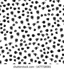 Hand drawn circle doodles seamless pattern vector.  Child drawing