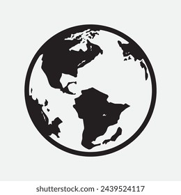Hand Drawn Circle Earth Doodle vector illustration. Linear earth. Globe. Planet Earth.