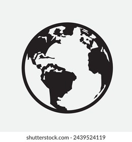 Hand Drawn Circle Earth Doodle vector illustration. Linear earth. Globe. Planet Earth.