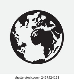 Hand Drawn Circle Earth Doodle vector illustration. Linear earth. Globe. Planet Earth.
