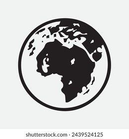 Hand Drawn Circle Earth Doodle vector illustration. Linear earth. Globe. Planet Earth.
