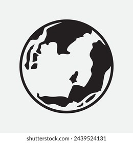 Hand Drawn Circle Earth Doodle vector illustration. Linear earth. Globe. Planet Earth.