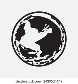 Hand Drawn Circle Earth Doodle vector illustration. Linear earth. Globe. Planet Earth.
