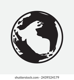 Hand Drawn Circle Earth Doodle vector illustration. Linear earth. Globe. Planet Earth.