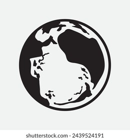 Hand Drawn Circle Earth Doodle vector illustration. Linear earth. Globe. Planet Earth.
