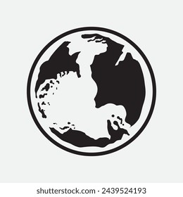 Hand Drawn Circle Earth Doodle vector illustration. Linear earth. Globe. Planet Earth.