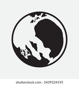 Hand Drawn Circle Earth Doodle vector illustration. Linear earth. Globe. Planet Earth.