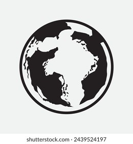 Hand Drawn Circle Earth Doodle vector illustration. Linear earth. Globe. Planet Earth.