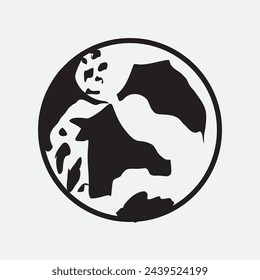 Hand Drawn Circle Earth Doodle vector illustration. Linear earth. Globe. Planet Earth.