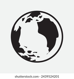 Hand Drawn Circle Earth Doodle vector illustration. Linear earth. Globe. Planet Earth.