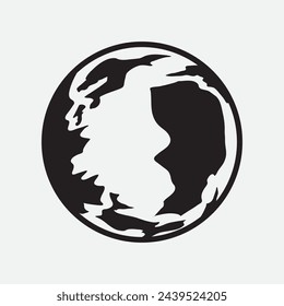 Hand Drawn Circle Earth Doodle vector illustration. Linear earth. Globe. Planet Earth.