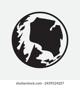 Hand Drawn Circle Earth Doodle vector illustration. Linear earth. Globe. Planet Earth.