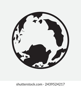 Hand Drawn Circle Earth Doodle vector illustration. Linear earth. Globe. Planet Earth.