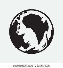 Hand Drawn Circle Earth Doodle vector illustration. Linear earth. Globe. Planet Earth.